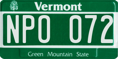 VT license plate NPO072