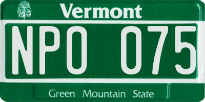 VT license plate NPO075