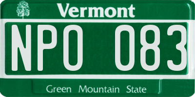 VT license plate NPO083