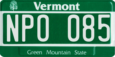 VT license plate NPO085