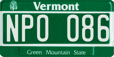 VT license plate NPO086