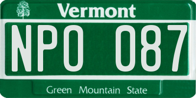 VT license plate NPO087