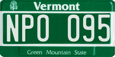 VT license plate NPO095