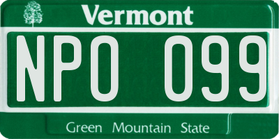 VT license plate NPO099