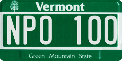 VT license plate NPO100