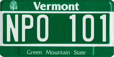 VT license plate NPO101
