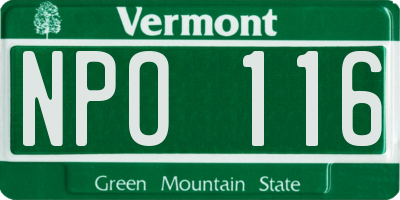 VT license plate NPO116