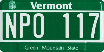 VT license plate NPO117
