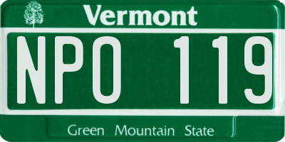 VT license plate NPO119