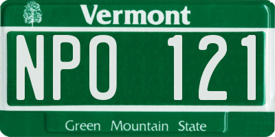 VT license plate NPO121