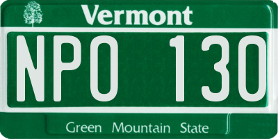 VT license plate NPO130