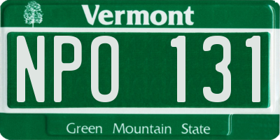 VT license plate NPO131