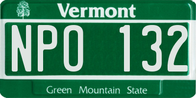 VT license plate NPO132