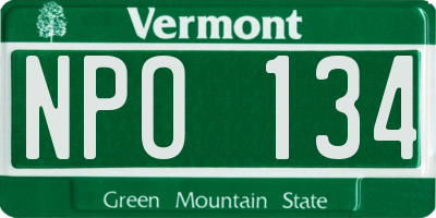 VT license plate NPO134