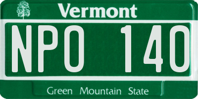 VT license plate NPO140