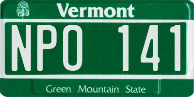 VT license plate NPO141