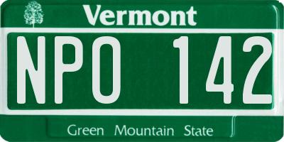 VT license plate NPO142
