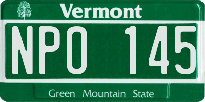 VT license plate NPO145