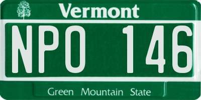 VT license plate NPO146