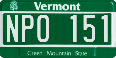 VT license plate NPO151