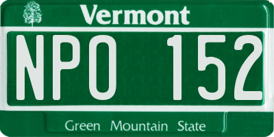 VT license plate NPO152