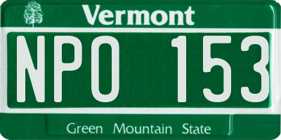 VT license plate NPO153