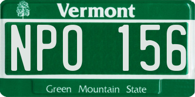 VT license plate NPO156
