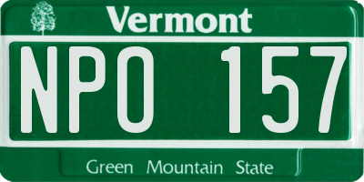 VT license plate NPO157
