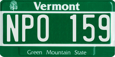 VT license plate NPO159