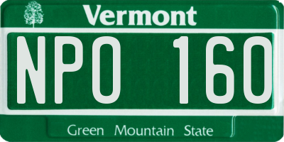 VT license plate NPO160