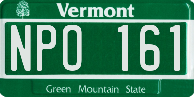 VT license plate NPO161