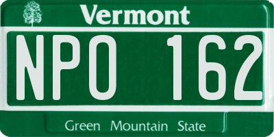 VT license plate NPO162