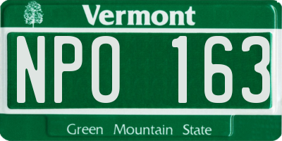 VT license plate NPO163