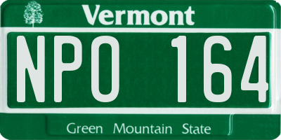 VT license plate NPO164