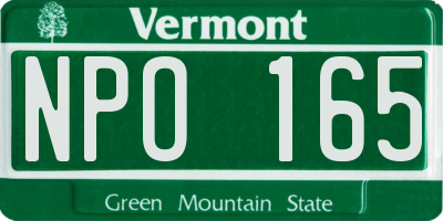 VT license plate NPO165