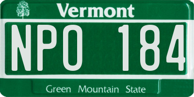VT license plate NPO184