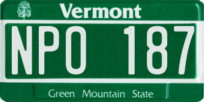 VT license plate NPO187