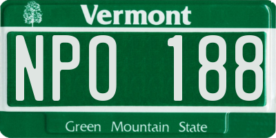 VT license plate NPO188