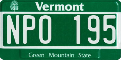 VT license plate NPO195