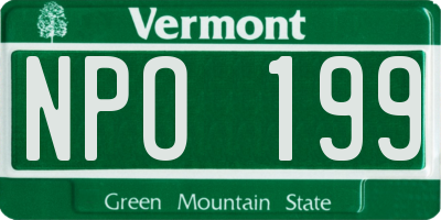 VT license plate NPO199