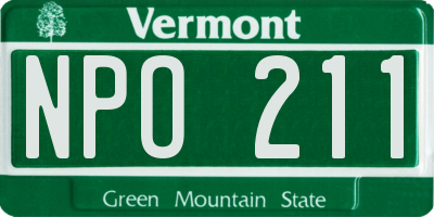 VT license plate NPO211