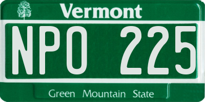 VT license plate NPO225