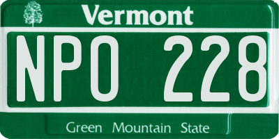 VT license plate NPO228
