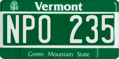 VT license plate NPO235
