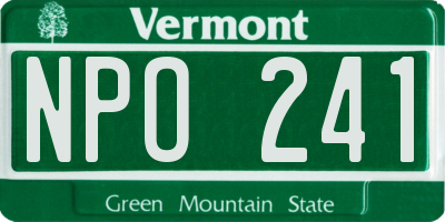 VT license plate NPO241