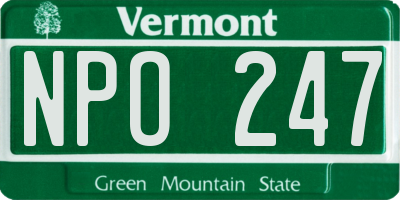 VT license plate NPO247
