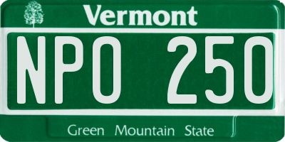 VT license plate NPO250