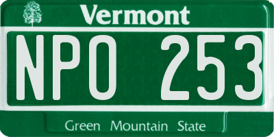 VT license plate NPO253