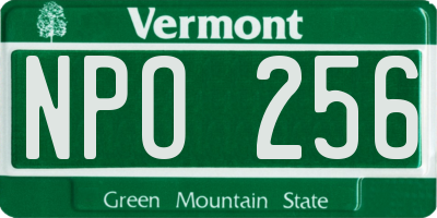 VT license plate NPO256