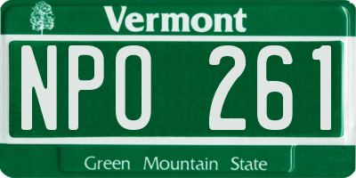 VT license plate NPO261